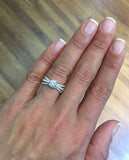 3Ct Round Cut Diamond Double Split Shank Engagement Ring 14K White Gold Finish