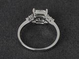 1.4ct Cushion Cut Diamond Engagement Ring 14k White Gold Finish Accent Solitaire