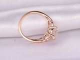 1.5ct Oval Cut Morganite Diamond Split Band Solitaire Ring 14k Rose Gold Finish