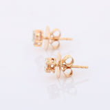 1.2ct Stud Earrings Pear Princess Cut Diamond Trilogy 14k Yellow Gold Finish