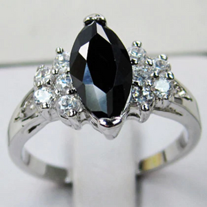 2ct Marquise Black Diamond Engagement Ring 14k White Gold Over Accents Solitaire