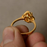 1ct Oval Cut Yellow Citrine Engagement Ring 14k YellowGold Finish Halo Solitaire