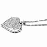 5ct Princess Cut Diamond Puffed Iced Heart Pendant 14k White Gold Over NO CHAIN