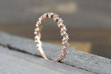 1ct Round Cut Diamond Wedding Band 18k Rose Gold Finish Stackable Half Eternity