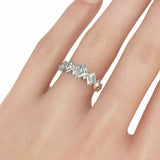 2Ct Princess Cut Diamond Pyramid Inspired Engagement Ring 14K White Gold Finish