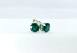 0.5ct Stud Earrings Round Cut Green Emerald Solitaire Design 14k White Gold Over