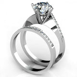 2ct Round Cut VVS1D Diamond Bridal Set Engagement Ring 14k White Gold Finish