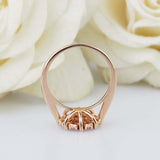 2.2ct Marquise Cut Pink Ruby Engagement Ring Flower Design 14k Rose Gold Finish