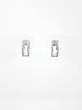 1ct Round Cut Moissanite Stylish Halo Huggies Earrings 14k White Gold Plated