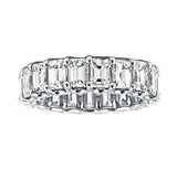 5Ct Emerald Cut Diamond Iced Full Eternity Wedding Band 18K White Gold Finish