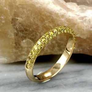 0.5ct Round Cut Yellow Sapphire Wedding Band Half Eternity 14k Yellow Gold Over