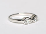 1.2ct Engagement Ring Pear Cut Diamond Infinity Design 14k White Gold Finish