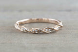 0.5ct Round Cut VVS1 Diamond Wedding Band Twist Anniversary 14k Rose Gold Finish