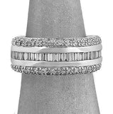 4Ct Round Baguette Cut Diamond Elegant Eternity Wedding Band 14K White Gold Over