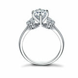 2ct Round Diamond Engagement Ring Solitaire Cluster Accent 14k White Gold Finish