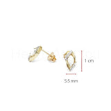 0.01ct Round Cut Moissanite Hollow Party Stud Earrings 14k Yellow Gold Plated