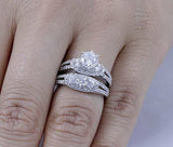 6Ct Round Diamond Bridal Set Split Shank Vintage Ring Band 14K White Gold Finish