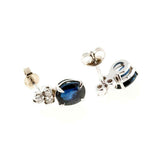 2ct Oval Cut Blue Sapphire Elegant Stud Earrings Women 14k White Gold Finish