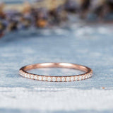 Half Eternity Wedding Ring Band 0.5ct Round Cut Diamond 14k Rose Gold Finish