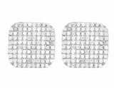 1.2ct Round Cut VVS1D Diamond Square Cluster Stud Earrings 14k White Gold Finish