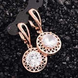 1.5Ct Round Cut VVS1/D Diamond Circular Party Drop Earrings 14K Rose Gold Finish