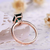 1.8ct Green Emerald Cut Engagement Ring Solitaire Promise 14k Rose Gold Finish