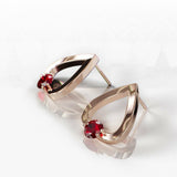 1Ct Round Cut Red Garnet Water Tear Drop Earrings for Women 14K Rose Gold Finish