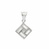 1.6ct Diamond Pendant Baguette Cut Geometric 14k White Gold Finish NO CHAIN