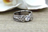 0.5ct Round Cut Diamond Engagement Ring Celtic Trinity Knot 14k WhiteGold Finish