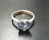 1.5ct Engagement Ring Heart Cut Blue Tanzanite Solitaire 14k White Gold Finish