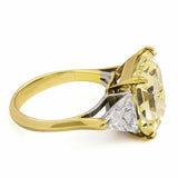 4ct Radiant Cut Yellow Sapphire Trilogy Gatsby Engagement Ring 14k Yellow Finish