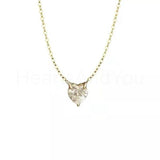 1ct Heart Cut Simulated Diamond Solitaire Pendant Chain 14k Yellow Gold Plated