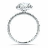 1.6ct Engagement Ring Round Cut Diamond Accent Halo Solitaire 14k WhiteGold Over