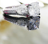 4ct Cushion Diamond Princess Gatsby Cocktail Engagement Ring 14k White Gold Over