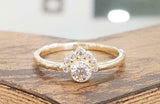 1.3ct Round Cut Diamond Engagement Ring Half Halo Solitaire 14k Yellow Gold Over