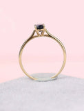 1ct Oval Cut Blue Sapphire Engagement Ring 4 Prong Solitaire 14k YellowGold Over