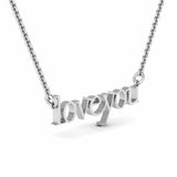 Love You Fancy Pendant Valentines Gift Girlfriend 14k White Gold Finish NO CHAIN