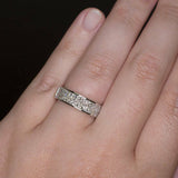 3Ct Princess Diamond Channel Set Half Eternity Wedding Band 14K White Gold Over