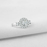 2.5ct Round Cut Diamond Engagement Ring Dual Halo Solitaire 14k WhiteGold Finish