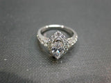 3Ct Marquise Cut VVS1 Diamond Accents Halo Engagement Ring 14K White Gold Finish