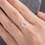 1ct Marquise Cut Diamond Engagement Ring 14k Rose Gold Over Halo Marquise Shape