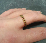 1ct Round Cut Red Garnet Stackable Eternity Wedding Band 14k Yellow Gold Finish