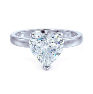 0.5ct Heart Simulated Diamond Solitaire Engagement Ring 14k White Gold Plated