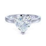 0.5ct Heart Simulated Diamond Solitaire Engagement Ring 14k White Gold Plated