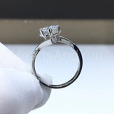 1ct Round Cut Moissanite Heart Prong Solitaire Women Ring 14k White Gold Plated