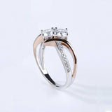 2.5Ct Round Cut DVVS1 Diamond Two Stone Engagement Ring 14K Dual Gold Finish