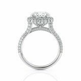 2ct Cushion Cut Diamond Accent Halo Solitaire Engagement Ring 14k WhiteGold Over