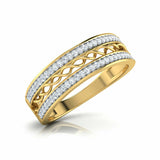 2Ct Round Cut Diamond Stylish Art Deco Wedding Ring Band 14K Yellow Gold Finish