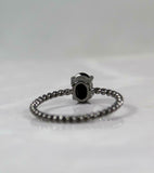 1.2ct Engagement Ring Oval Cut Diamond Braided Solitaire 14k Black Gold Finish