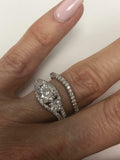 3.55ct Round Cut Diamond Trilogy Bridal Wedding Ring Set 14k White Gold Finish